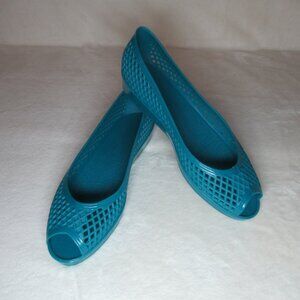 Marc by Marc Jacobs Teal Jelly Lattice Flats | EU 38